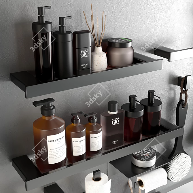 Elegant Turs Bathroom Accessories 3D model image 2