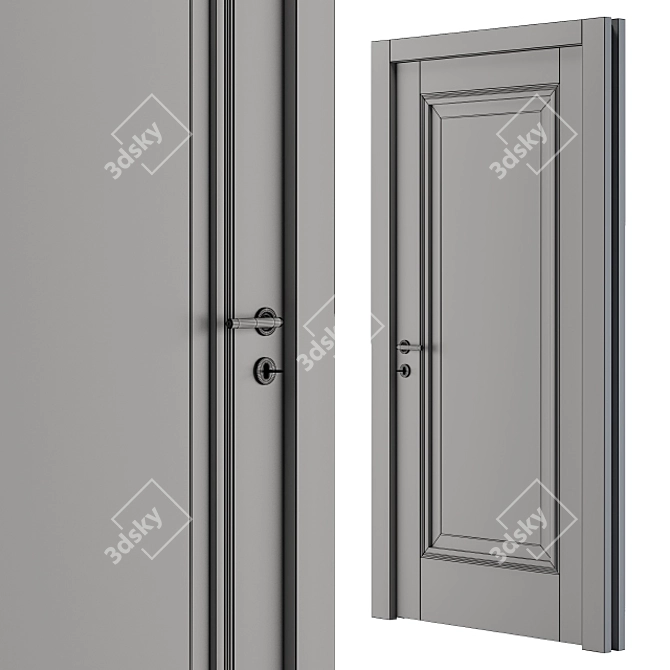 Elegant Classic Door Model 3D model image 3