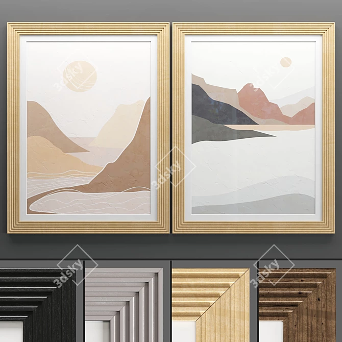 Elegant Art Frames - Set of 2 3D model image 1