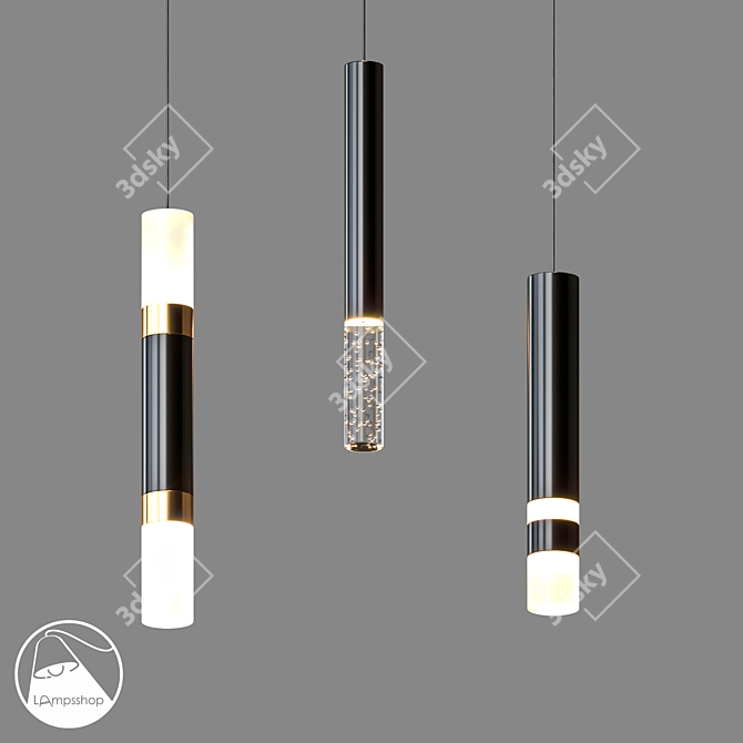 Elegant Heyday Pendant Chandelier 3D model image 1