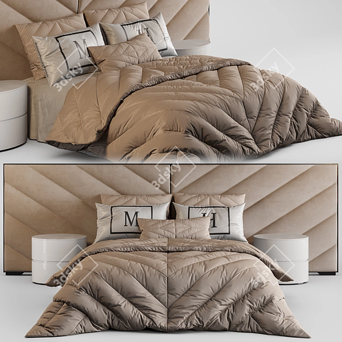 Modern London Bed 3D model image 1