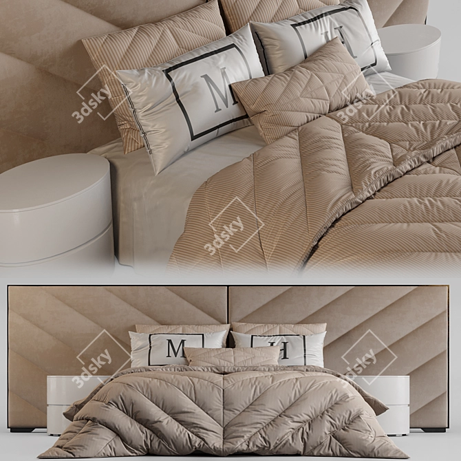 Modern London Bed 3D model image 3