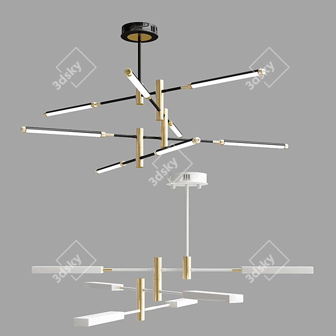 Elegant Aluminum Pendant Light 3D model image 2