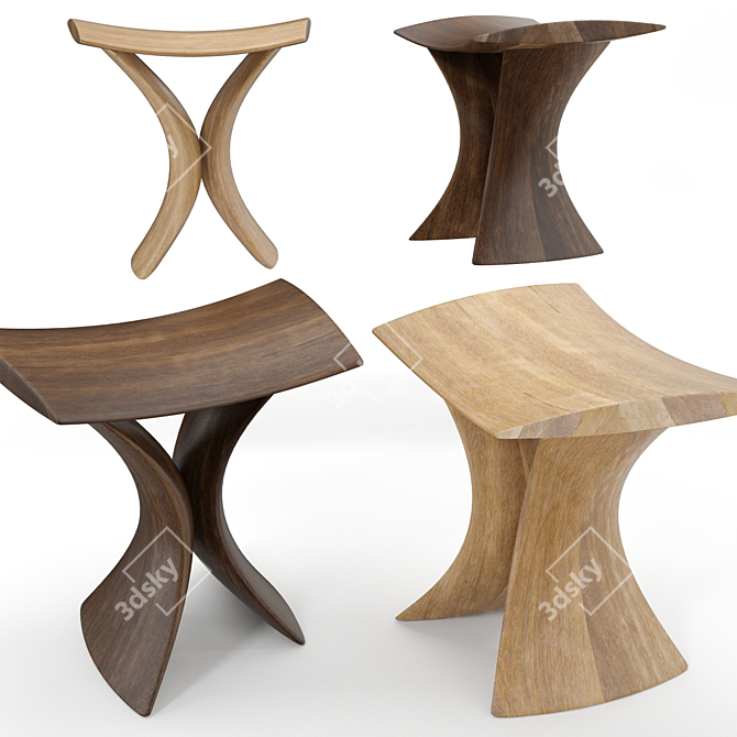 Modern Torii Stool by Porada 3D model image 1