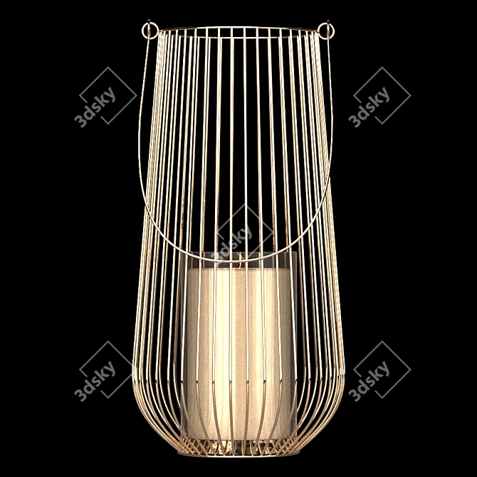 Golden Rods Decorative Lantern 3D model image 1