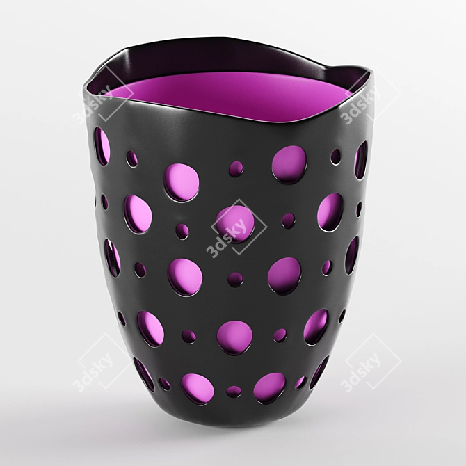 Colorful Mesh Trash Bin 3D model image 1