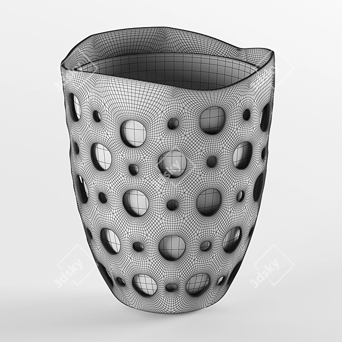 Colorful Mesh Trash Bin 3D model image 2