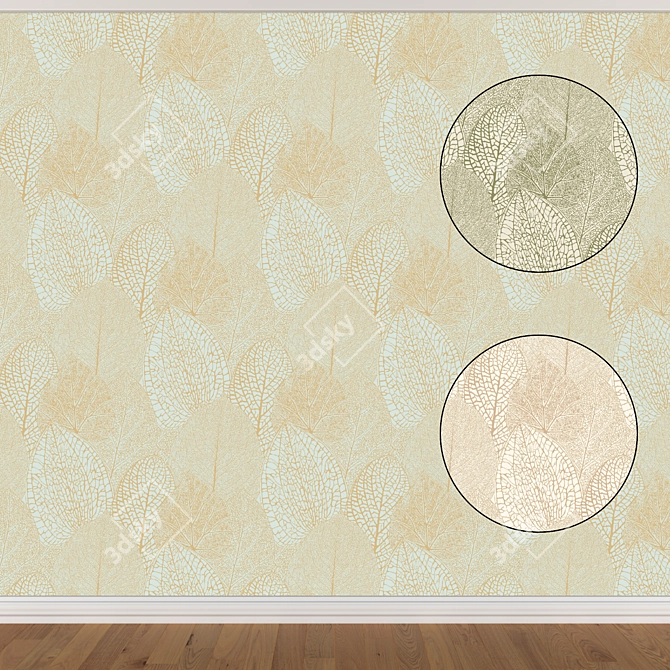 Seamless Wallpaper Set in 3 Colors 3D model image 1