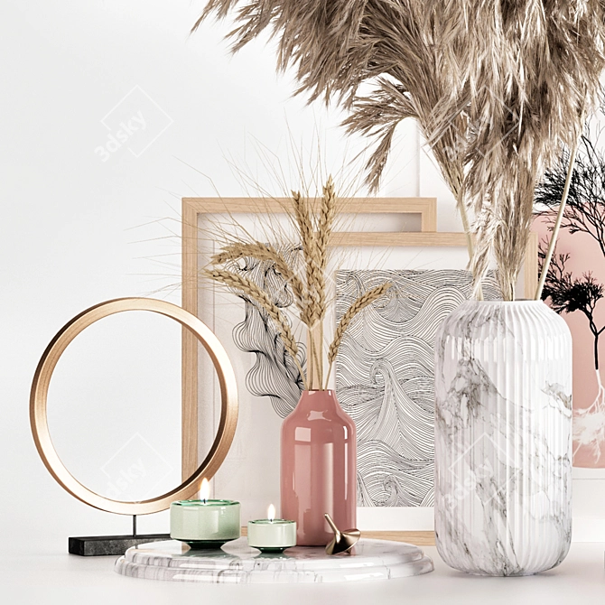 Boho Vibes Decorative Set 3D model image 3