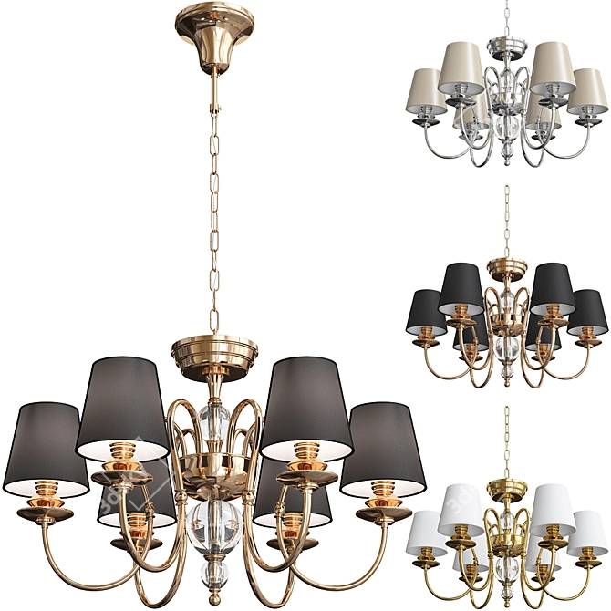 Elegant 6-Light MW-LIGHT Chandelier 3D model image 1