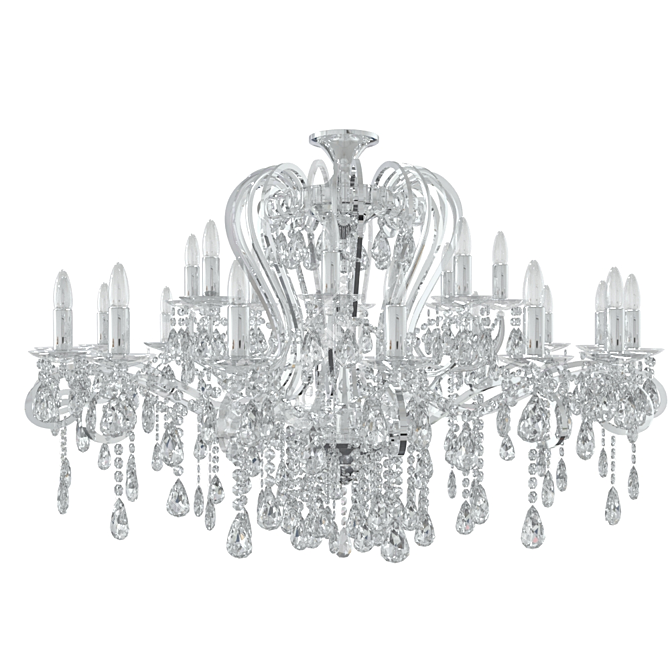 Glimmering Crystal Chrome Chandelier 3D model image 1