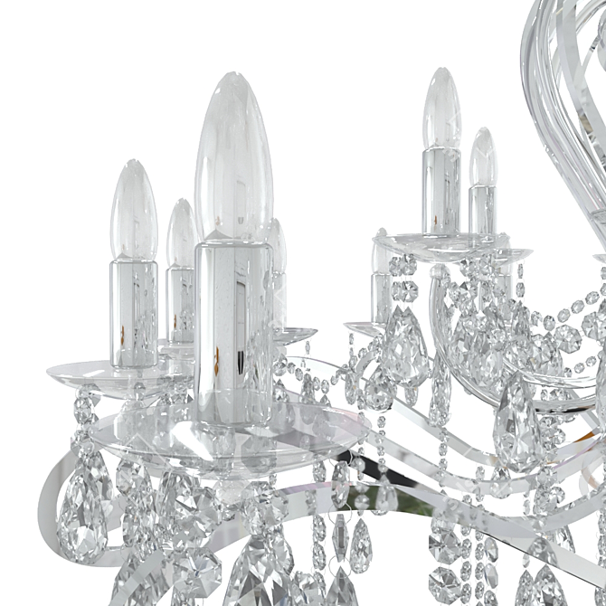 Glimmering Crystal Chrome Chandelier 3D model image 3