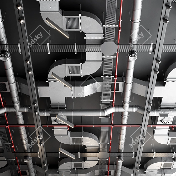 SAS International Industrial Ceiling 3D model image 8