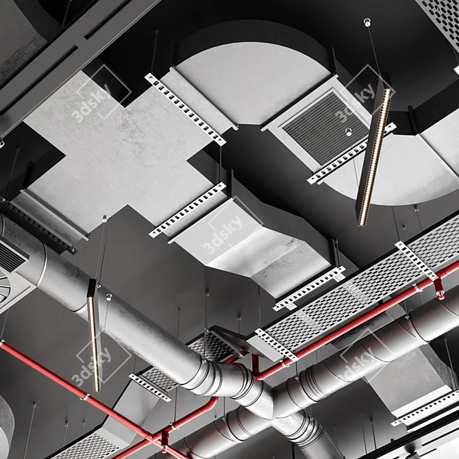 SAS International Industrial Ceiling 3D model image 9