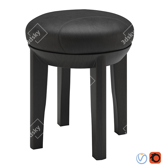 Elegant Poney Stool by Christian Liaigre 3D model image 1