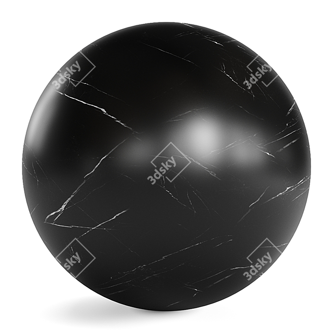 Elegant White Black Marble 4K 3D model image 2