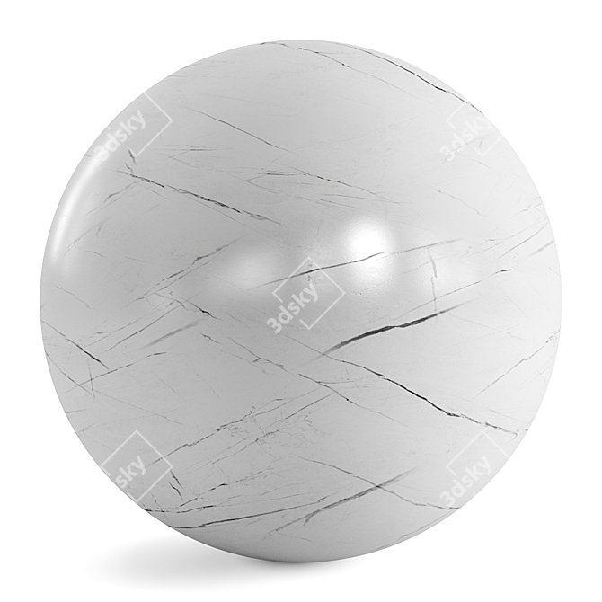 Elegant White Black Marble 4K 3D model image 3