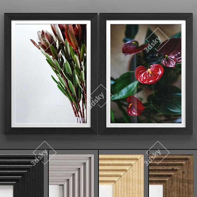 Modern Art Frame 537: High-Quality Texture & Versatile Size 3D model image 1