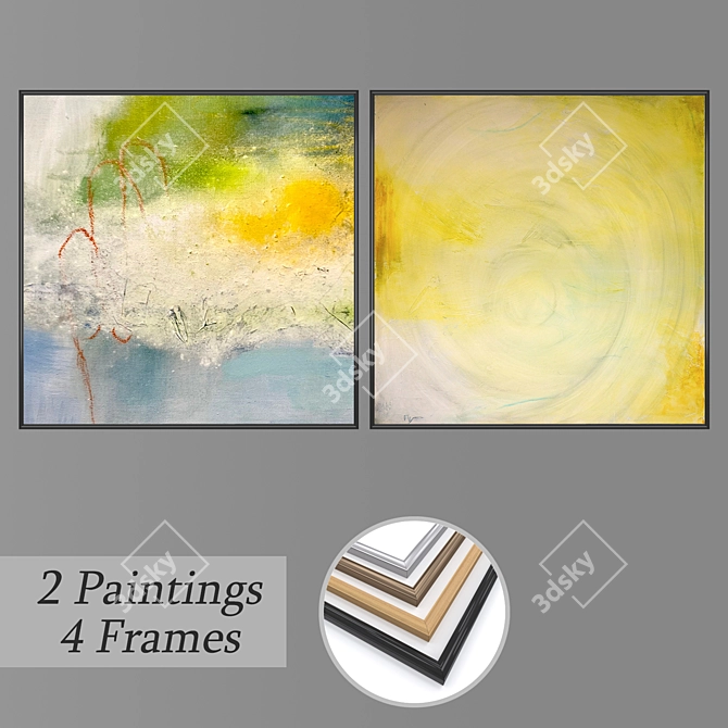 Modern Art Wall Decor Set 3D model image 1