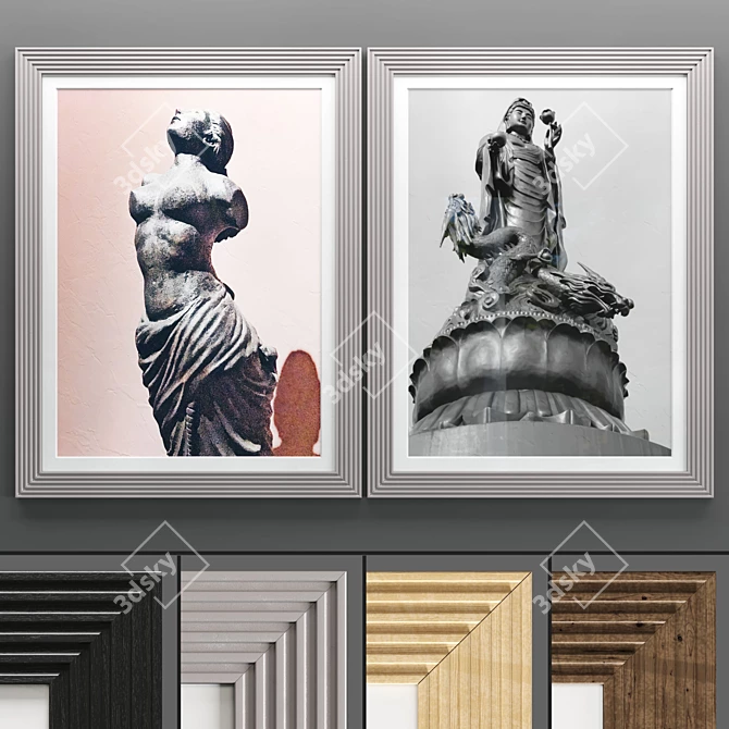 Sleek Art Frame Set 3D model image 1