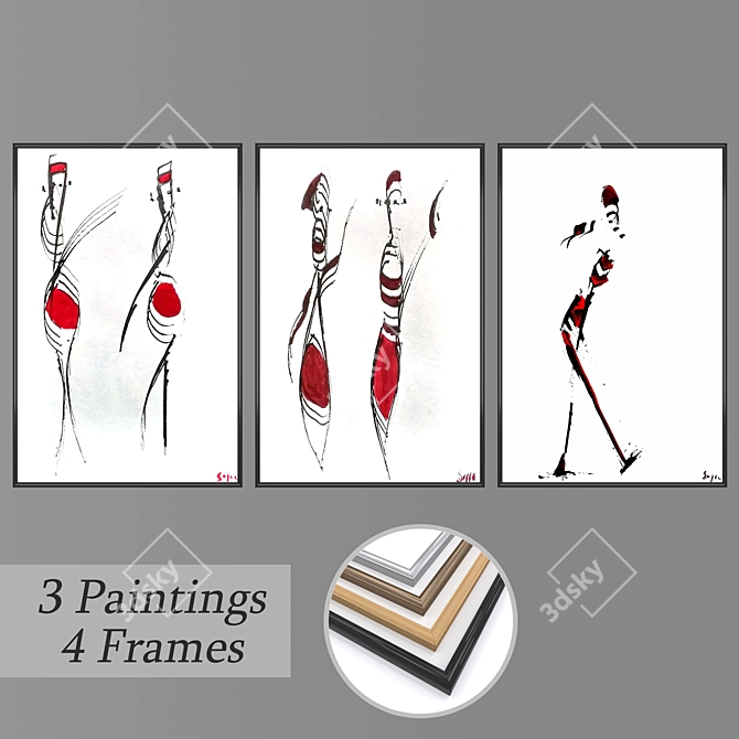 Exquisite Wall Art Set 3D model image 1