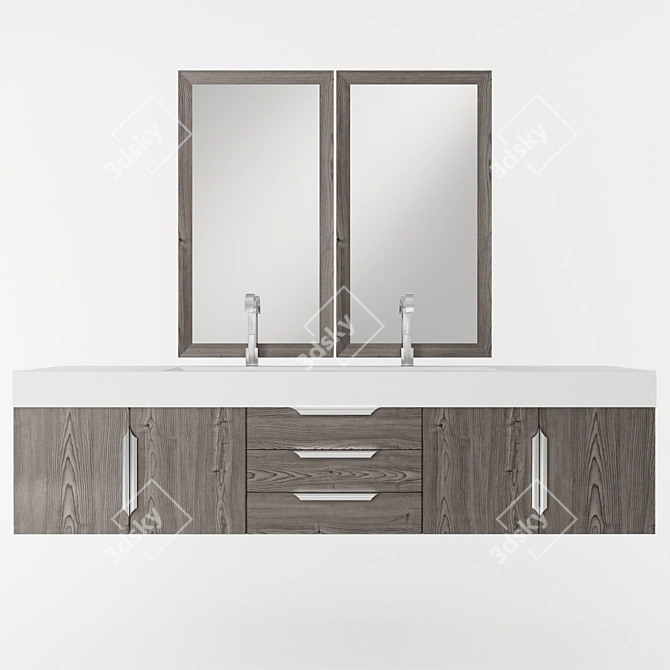 Mercer Island Ash Gray Bathroom Vanity 3D model image 1