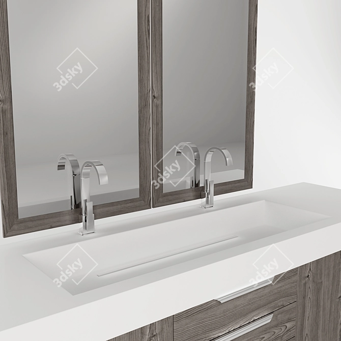 Mercer Island Ash Gray Bathroom Vanity 3D model image 3