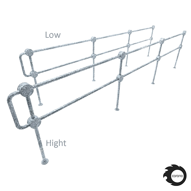 Simple and Cost-Effective Pedestrian Fence 3D model image 1