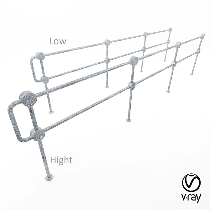 Simple and Cost-Effective Pedestrian Fence 3D model image 2