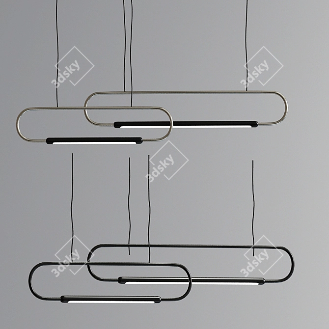 Elegant Tube Glass Pendant 3D model image 4