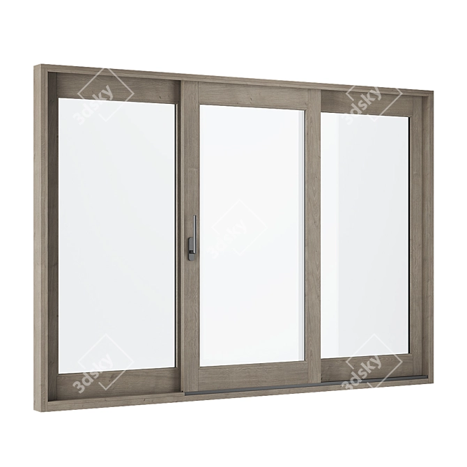 Modern Wood Sliding Patio Door 3D model image 1