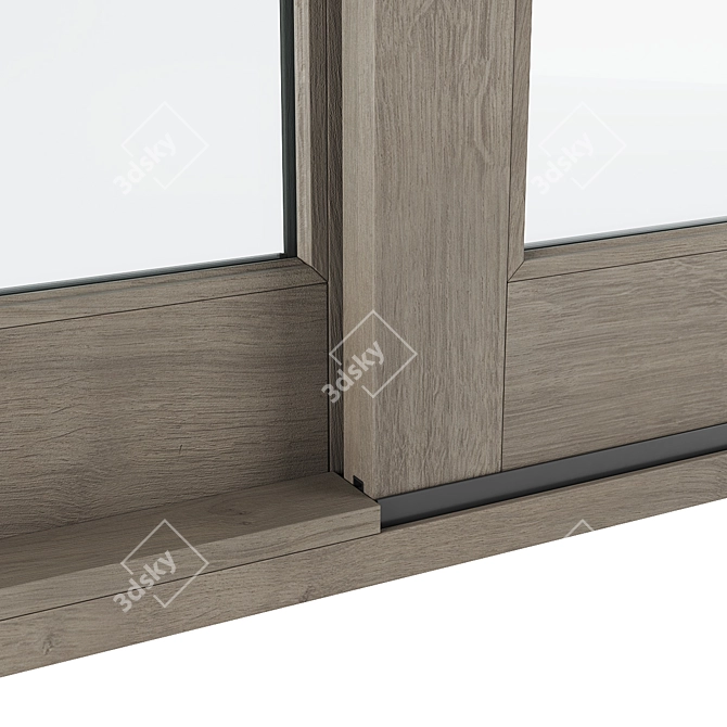 Modern Wood Sliding Patio Door 3D model image 3