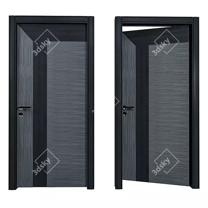 Sleek & Stylish Black Door 3D model image 1