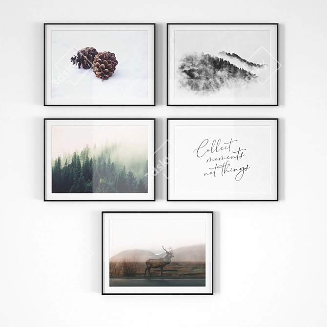 Mountain House Posters: Set of 9 Vertical and 5 Horizontal Prints 3D model image 2