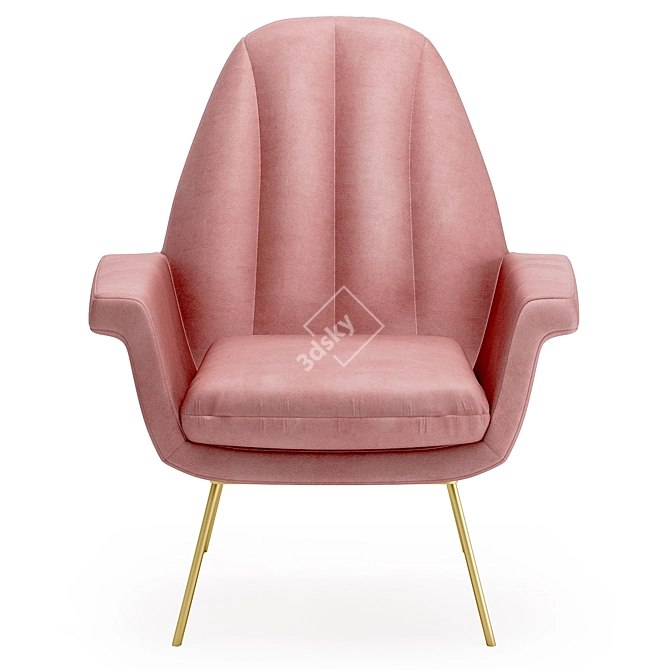 Summit Blush Artisan Velvet Chair 3D model image 2