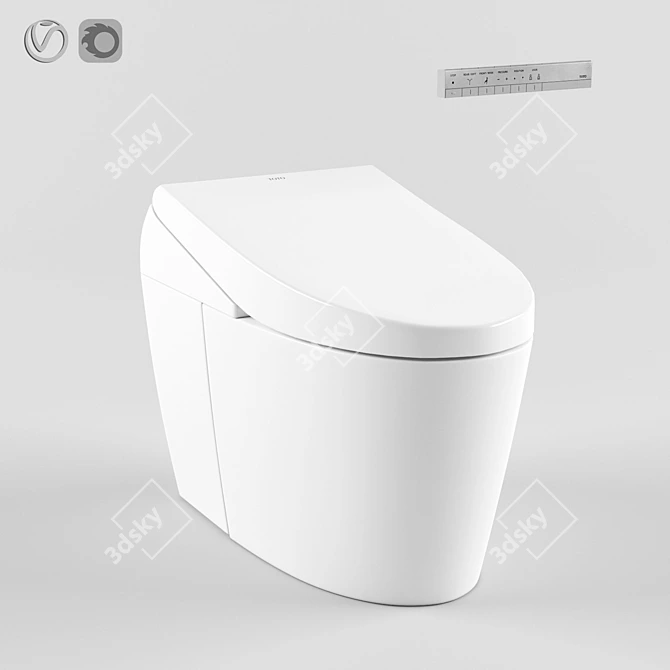 TOTO NEOREST AH Toilet: Electronic, wall-mounted with Remote Control 3D model image 1