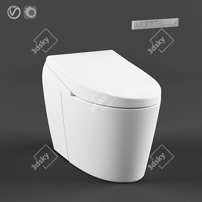 TOTO NEOREST AH Toilet: Electronic, wall-mounted with Remote Control 3D model image 4