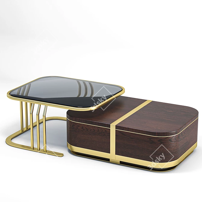 Modern Nesting Coffee Table 3D model image 1