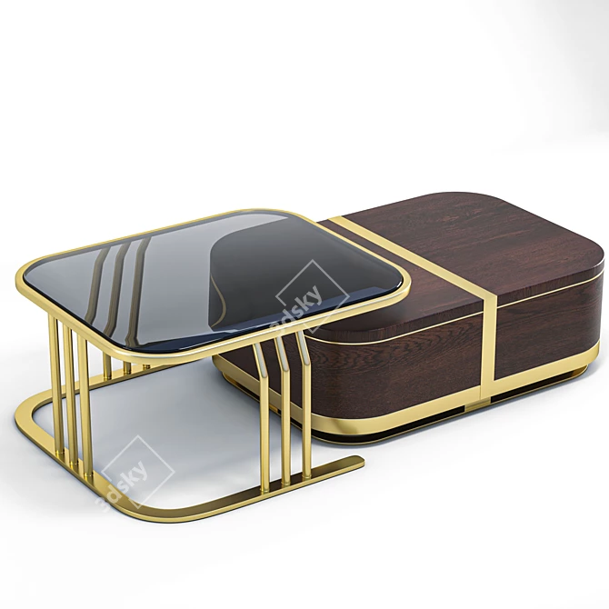 Modern Nesting Coffee Table 3D model image 2