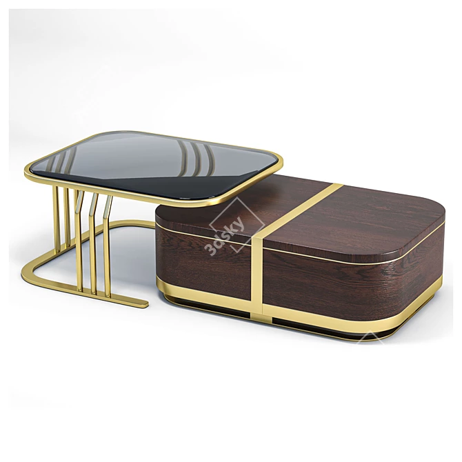 Modern Nesting Coffee Table 3D model image 6