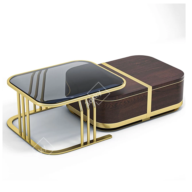 Modern Nesting Coffee Table 3D model image 12