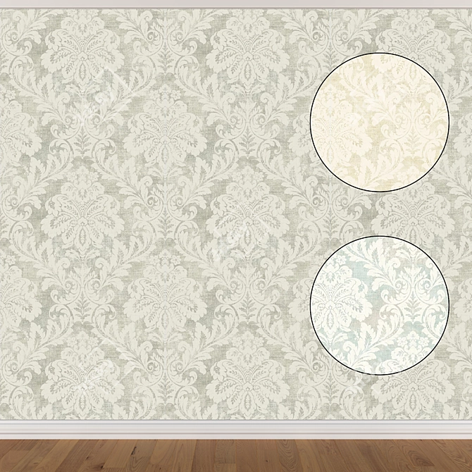 Seamless Wallpaper Set: 3 Colors 3D model image 1