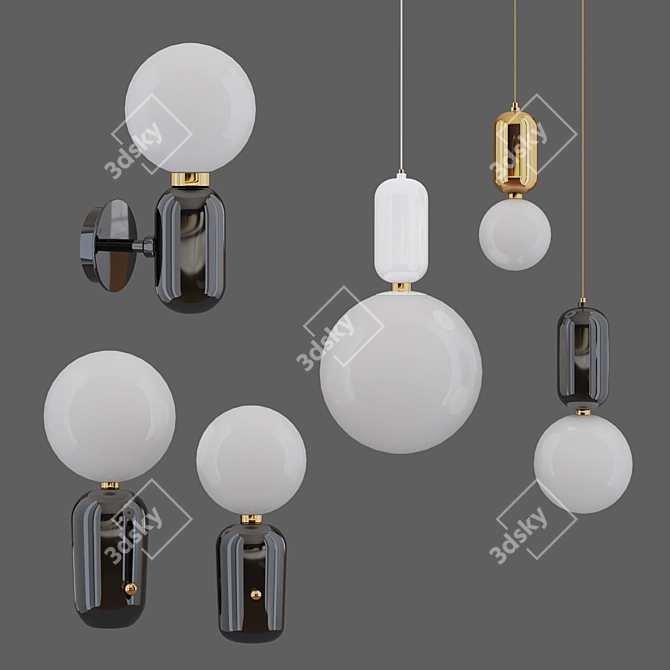 Elegant Parachilna Aballs Pendant Lamps 3D model image 2