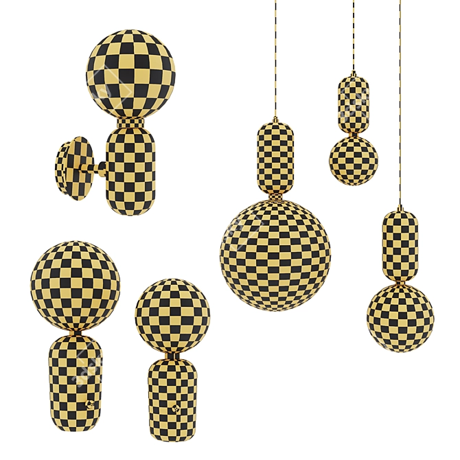 Elegant Parachilna Aballs Pendant Lamps 3D model image 3