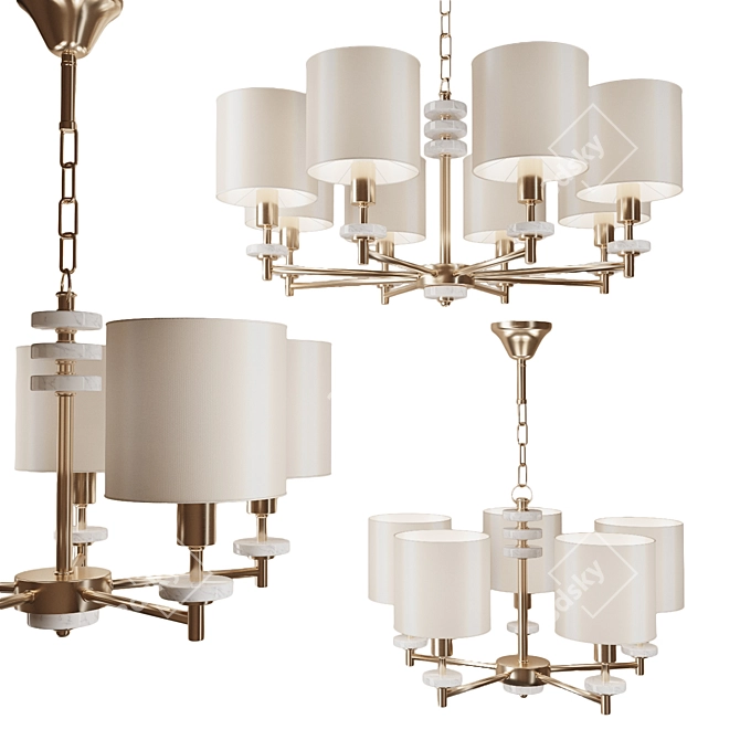 Elegant Gold Chandelier: Freya Tiana 3D model image 1