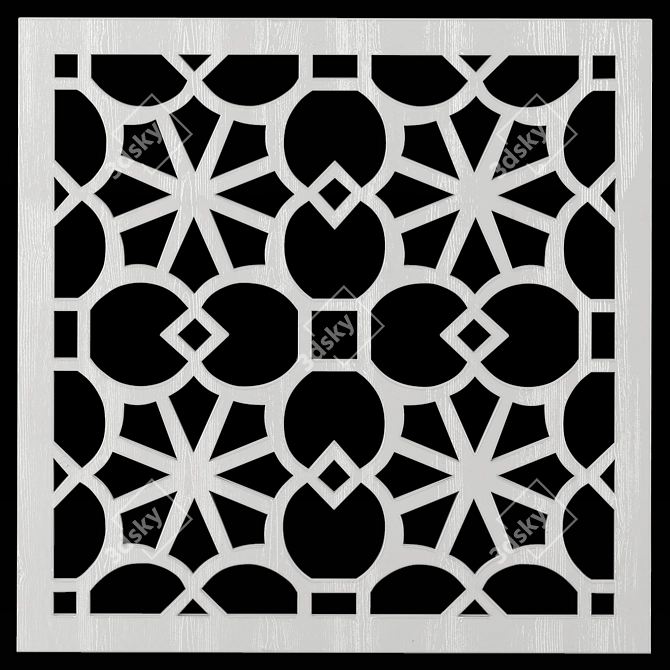 Square Carved Panel: Decorative, Versatile & Elegant 3D model image 1