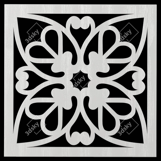 Square Carved Panel: Decorative, Versatile & Elegant 3D model image 2