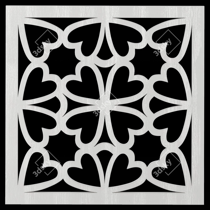 Square Carved Panel: Decorative, Versatile & Elegant 3D model image 3