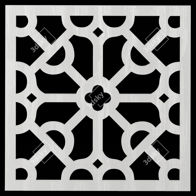 Square Carved Panel: Decorative, Versatile & Elegant 3D model image 4