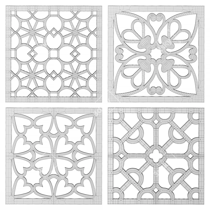 Square Carved Panel: Decorative, Versatile & Elegant 3D model image 5